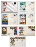 Stamp fdc first day 13 pcs English anniversaries 1967 - 1988