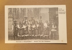 Üdvözlet a Kárpátokból RUTÉN népviselet 1915