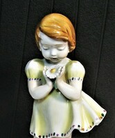 Kislány virággal - Metzler & Ortloff porcelán