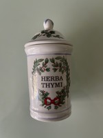 Porcelán patika tégely, tároló nagyon szép.