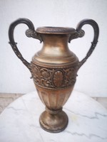 Antique 1800 huge Biedermeier, silver-plated decorative vase, amphora excellent decoration collection,