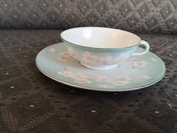 Antique Herend cherry blossom coffee cup with sky blue bottom
