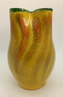 Retro vase, Hungarian handicraft ceramics, 17.5 cm