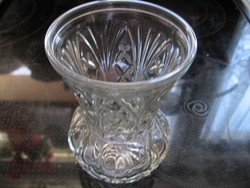 Small crystal violet vase with palm pattern