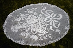 Antique art nouveau thread lace material damaged defective miracle rag 30 x 22 cm