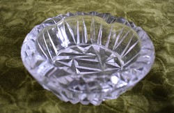 Table ashtray, ash holder, ashtray retro patterned white glass 14 x 4.5 cm