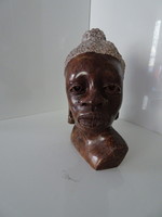 Szép hibátlan afrikai bennszülött márvány-gránit női fej.
