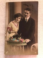 Antique, old romantic postcard -5.