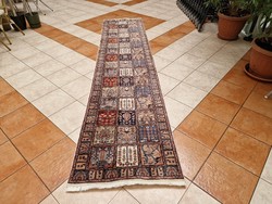 Bakhtyar kézi csomózású 80x350cm merinói gyapjú perzsa futó szőnyeg BFZ_302