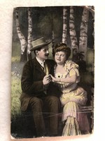 Antik, régi romantikus képeslap                                     -5.