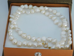14 K gold baroque pearl necklace