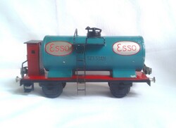 Tóth-féle kék ESSO tartálykocsi teher vagon nullás 0-ás vasút modell játék vonat magyar Marklin