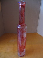 Long, narrow bottle, fiber vase, worn red 35 cl