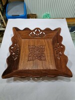 Oriental wood carved bowl