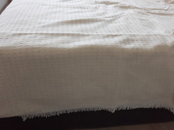 Bézs, anyagában kockás pamut ágyakaró (200x155 cm)