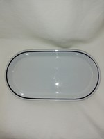 Retro Alföldi kék csíkos 38 cm hosszú porcelán húsos tál