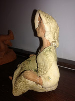 Kortárs kerámia  kézműves szobor kalapos hölgy -  jelzett - Art&Decoration