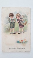 Régi húsvéti képeslap 1925 levelezőlap gyerekek