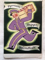Antique, old graphic postcard - 