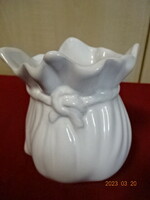 German glazed ceramic bag, vase, height 10 cm. Jokai.