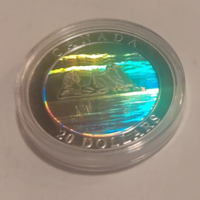 From 41T.1 HUF 999% silver 1 ounce (31.39G) Canadian dollars 20 'iceberg' hologram Elizabeth II proof veret