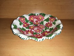 Flower patterned hand painted ceramic tray (n)