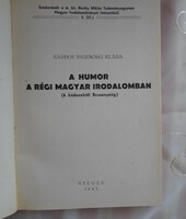 Kardos ingeborg skármá: humor in old Hungarian literature (Szeged, 1942)