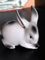 Gyönyörű kis méretű Zsolnay porcelán nyúl nyuszi