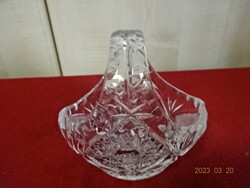 Lipkai crystal glass basket, center of the table, height 9 cm. Jokai.