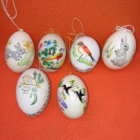 6 hand-painted eggs, Easter egg decoration.