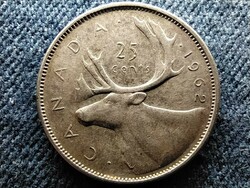 Canada ii. Elizabeth .800 Silver 25 cents 1962 (id59767)