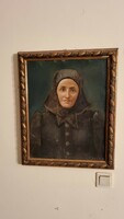 Alfölfdi realista festőtől (jelezve Fekete) női portré olaj vászon eredeti korabeli kerettel
