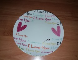 I Love you ,dizajner lapos tányér ,valentin tányér,hibátlan.