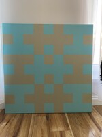 Orosz Gellért Balázs: H+Blue 2020 85x 85 cm akril, vászon