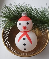 Karácsonyfadísz- üveg hóember