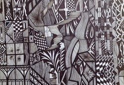 Unique abstract pen drawing 