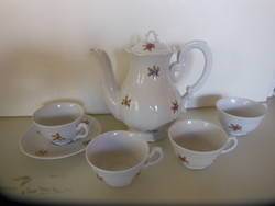 KÉSZLET - ZSOLNAY - 6 db  -  KANNA  7 dl - 4 db CSÉSZE 1 dl - 1 db CSÉSZEALJ 12 cm
