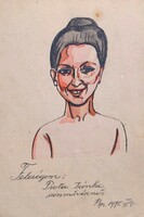 Psota Irén színésznő portréja (21x15 cm)