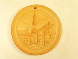 Old retro ceramic wall-hanging ornament souvenir souvenir sopron with pásmány mark