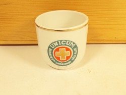 Retro régi porcelán pohár - Unicum Budapesti Likőripari Vállalat Buliv Hollóházi porcelán