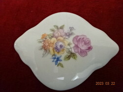 Német porcelán bonbonier, rózsa mintás, hossza 7,5 cm. Jókai.