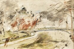 Forster Jakab (1946 - ) Esztergom Tavaszi pillanat c festménye 77x57cm Eredeti Garanciával!