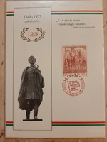 Petőfi Sándor Születésének 150. évfordulójára kiadott bélyeges EMLÉKLAP elsőnapi bélyegzéssel
