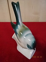Zsolnay porcelain, hand-painted tit bird, height 10 cm. Jokai.