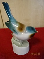 Zsolnay porcelán, kézzel festett cinege madár, magassága 12 cm. Jókai.