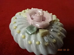 Mini porcelain vase with a rose pattern, height 6.5 cm. Jokai.