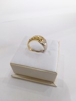14 Carat 3.4g. Women's ring in yellow-white gold, crescent moon zircon, in new condition!