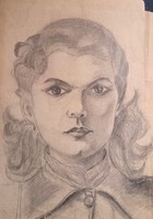 Női portré - Bekka - grafitceruzarajz (teljes méret 43x30 cm)
