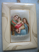 Régi szentkép lakkozott keretben Raffaello: Székes Madonna után