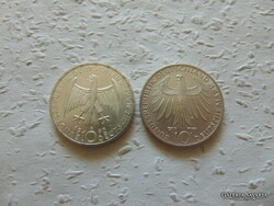 Németország ezüst 10 márka 2 darab LOT ! 02